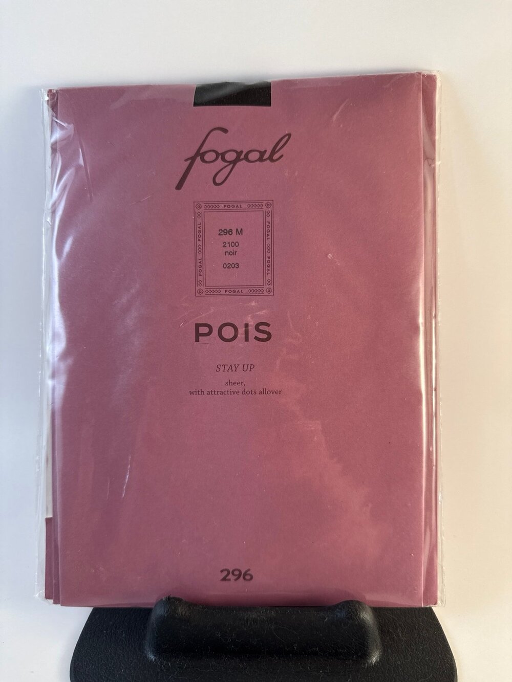 Fogal Pois Sheer Dot Stay-Up Stockings — Made in Italy — Size M — NIB